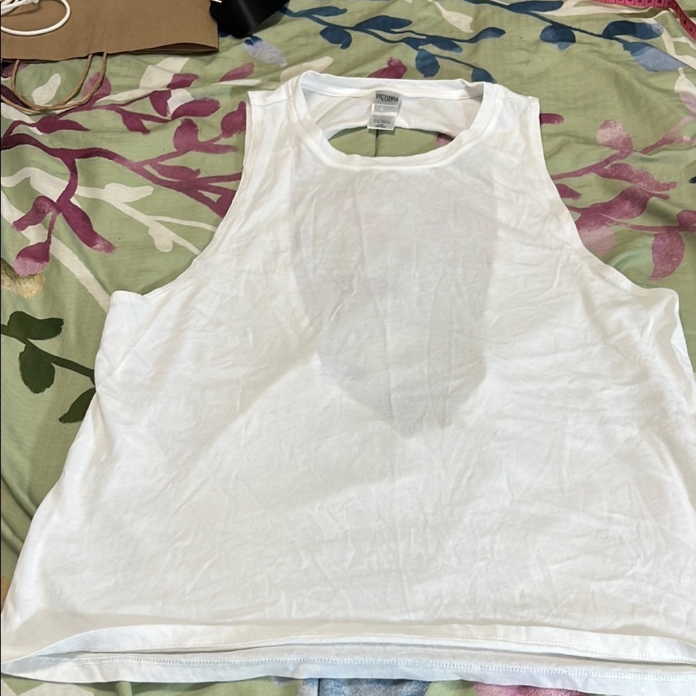 Open back workout tank top